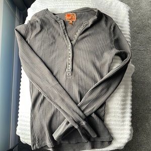 Vintage 22 Brand Grey Thermal with Rhinestones Size L